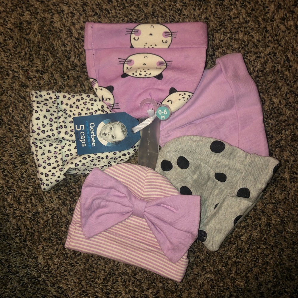 NWT purple Gerber beanies